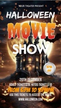 Czarny Halloween Movie Show Instagram Story Template
