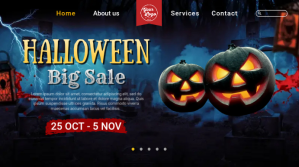 Sort Halloween Sale งานแสดงผลงานแบบดิจิทัล Template