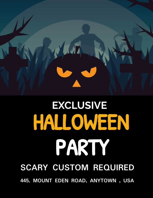Halloween flyer, Halloween poster free ad Ulotka (US Letter) template