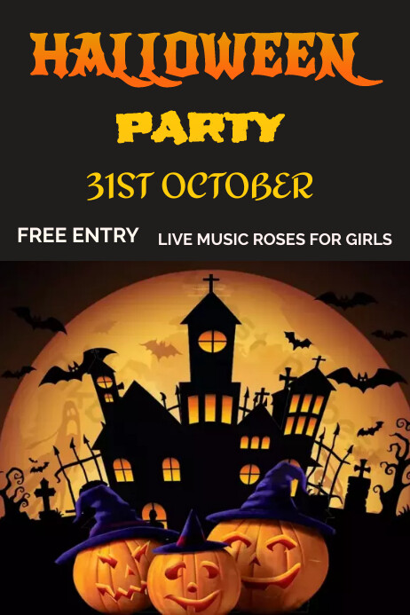 Halloween flyer, Halloween poster free ad (1) template