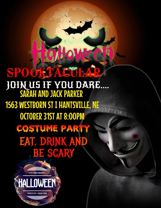 Halloween flyer (3) Ulotka (US Letter) template
