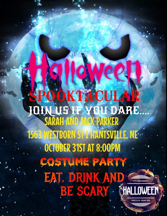 Halloween flyer (5) Ulotka (US Letter) template