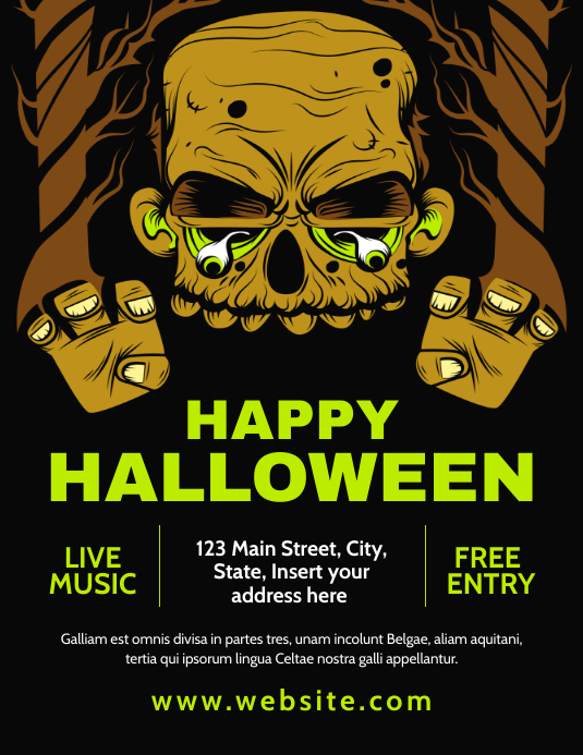 halloween flyer advertisement Рекламная листовка (US Letter) template