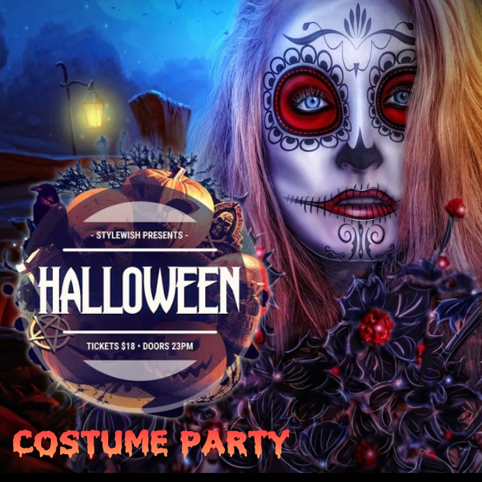 Halloween flyer Instagram Post template