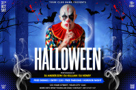 Blu halloween flyer Banner 4' × 6' Template