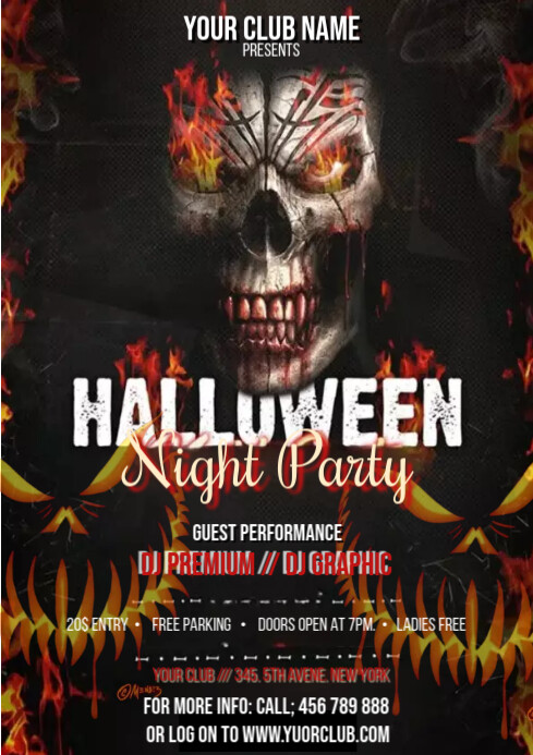 Black Halloween Flyer A4 Template | PosterMyWall