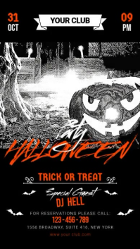 Black Halloween Flyer Display Digital Display Template