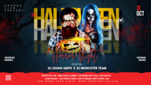 Black Halloween Horror Night Facebook-covervideo Template