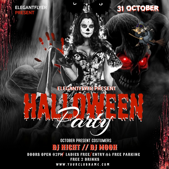 halloween flyer template Квадрат (1 : 1)