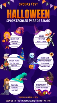 Halloween flyers, kids costume party Instagram Story template