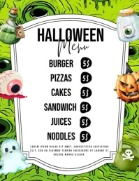 Halloween flyers Pamflet (Letter AS) template