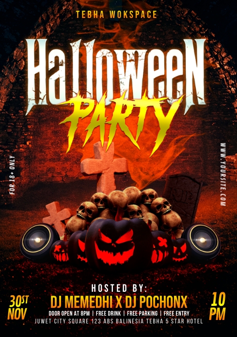 Halloween flyers Party A2 template