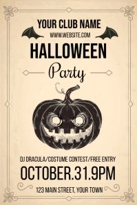 Halloween flyers video Poster template