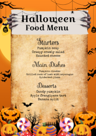 Halloween Food Menu A4 template
