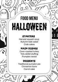 Halloween Food Menu A4 template