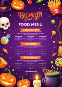 Halloween Food Menu Template A6