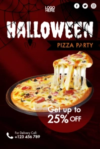Halloween Food Party Poster template