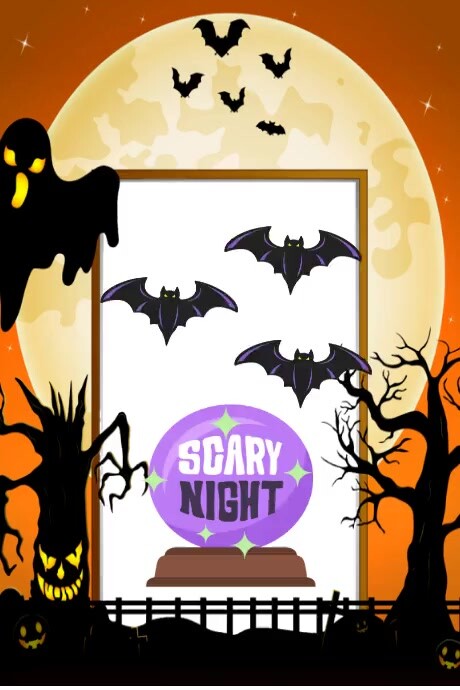 halloween fright night Poster template