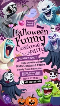 Halloween Funny Costume Party Template Instagram Story