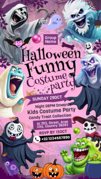 Red Halloween Costume Party Instagram Story Template