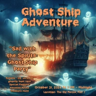 Halloween Ghost Ship Adventure Flyer Instagram Post template