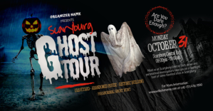 Черный Ghost Tour Event Imagen Compartida en Facebook Template