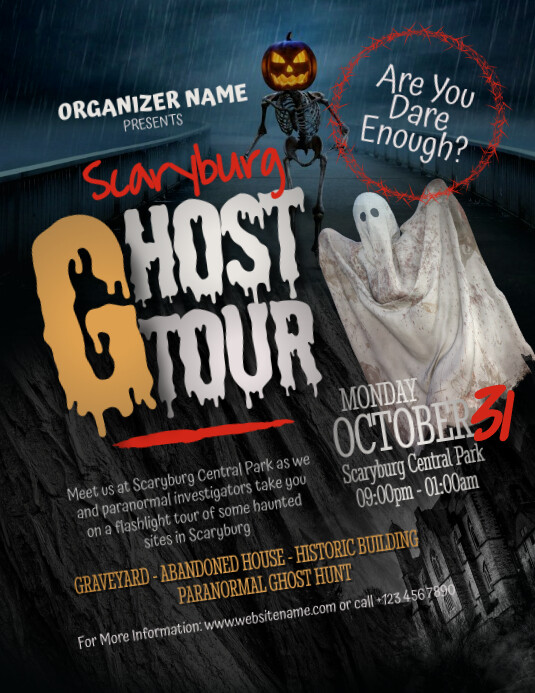 Halloween Ghost Tour Flyer Template | PosterMyWall