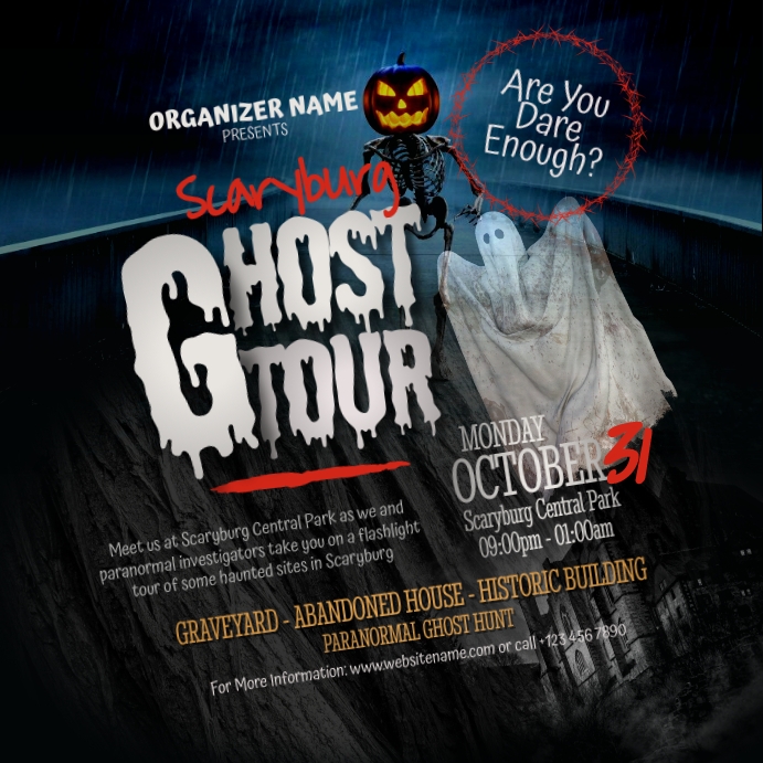 Copy of Halloween Ghost Tour Instagram Post | PosterMyWall