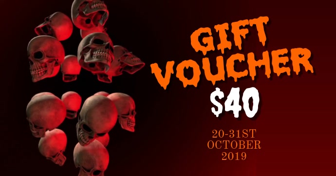 Halloween video gift voucher Изображение, которым поделились на Facebook template