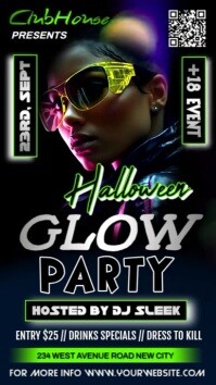 Schwarz Glow Party Instagram-Story Template