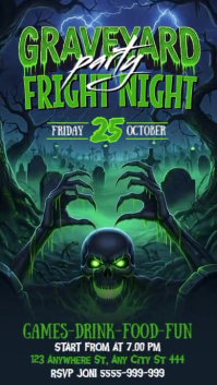 halloween graveyard party Instagram Story template