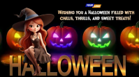 Halloween Greeting Video Display Digitalanzeige (16:9) template