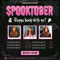 halloween hair salon flyer template Instagram-opslag
