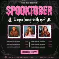 halloween hair salon flyer template Instagram Post