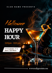 Czarny Halloween Happy Hour A2 Template