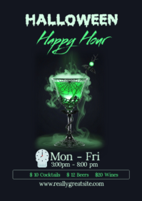 Noir Halloween Happy Hour A2 Template