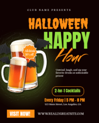 Halloween Happy Hour Poster Template – Spooky Drink Specials Instagram Portrait