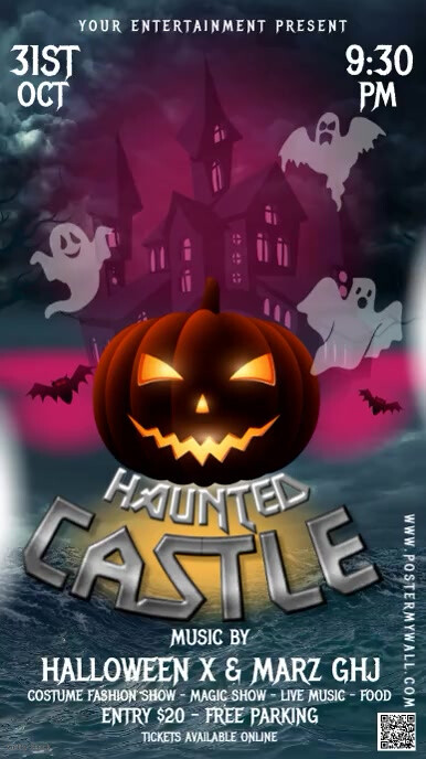 Halloween haunted Castle Party Instagram Story template