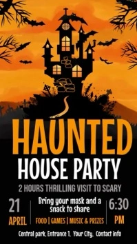 Halloween  haunted house Instagram Story template