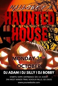 halloween haunted house Poster template