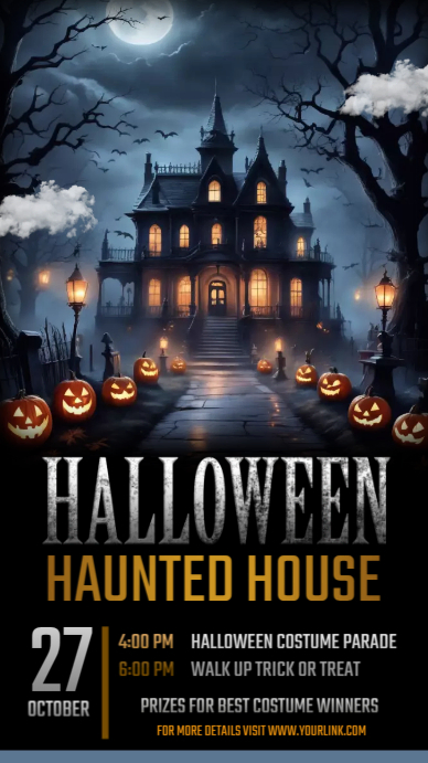 Halloween haunted house Instagram Story template