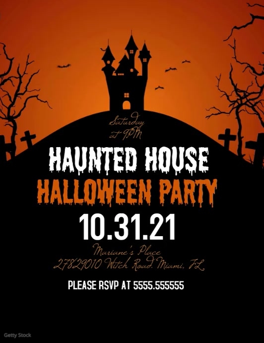 Halloween Haunted House Flyer Template | PosterMyWall
