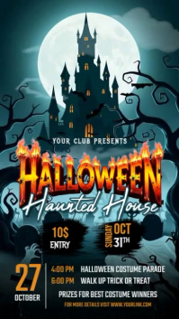 Halloween Haunted House Instagram Story template