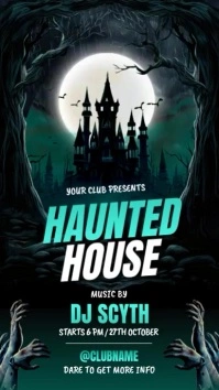 halloween haunted house video template Instagram Story