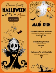 Halloween Holiday Menu Design Flyer (us Letter) template