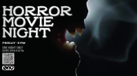 Black Horror Movie Night Digitalt display Template