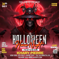 Halloween Horror Night Instagram Post Wpis na Instagrama template