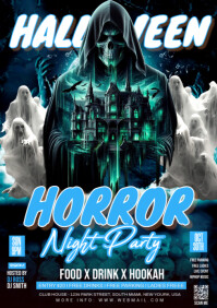 Halloween Horror Night Party A4 template
