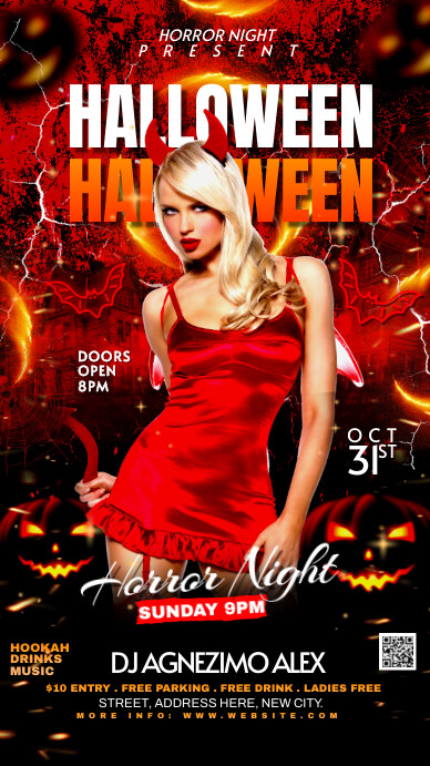 Halloween horror night Party História do Instagram template