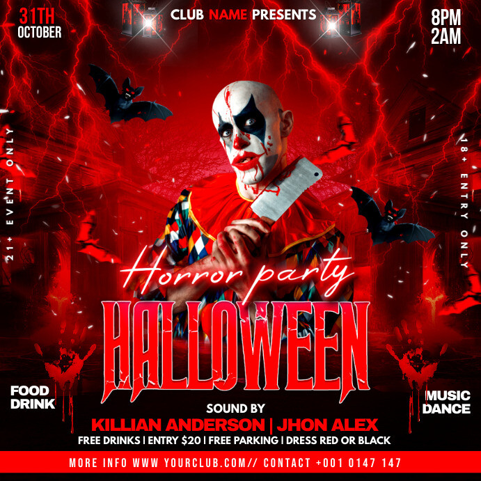 halloween horror night party flye party flyer Template PosterMyWall